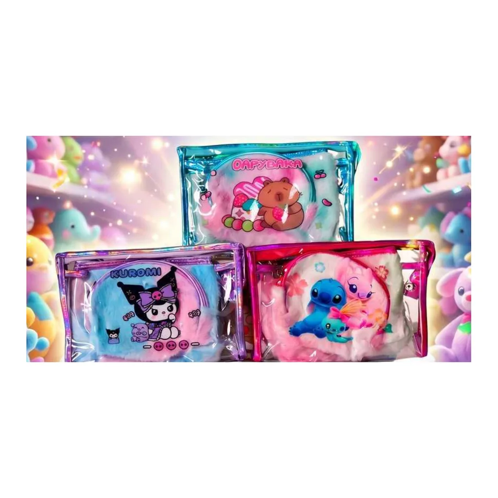 Porta Cosmetiquera Peluche — venta por docena y caja